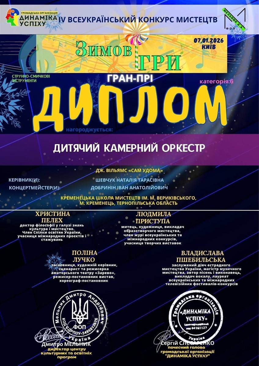 Дитячий оркестр з Кременця здобув гран-прі у престижному конкурсі